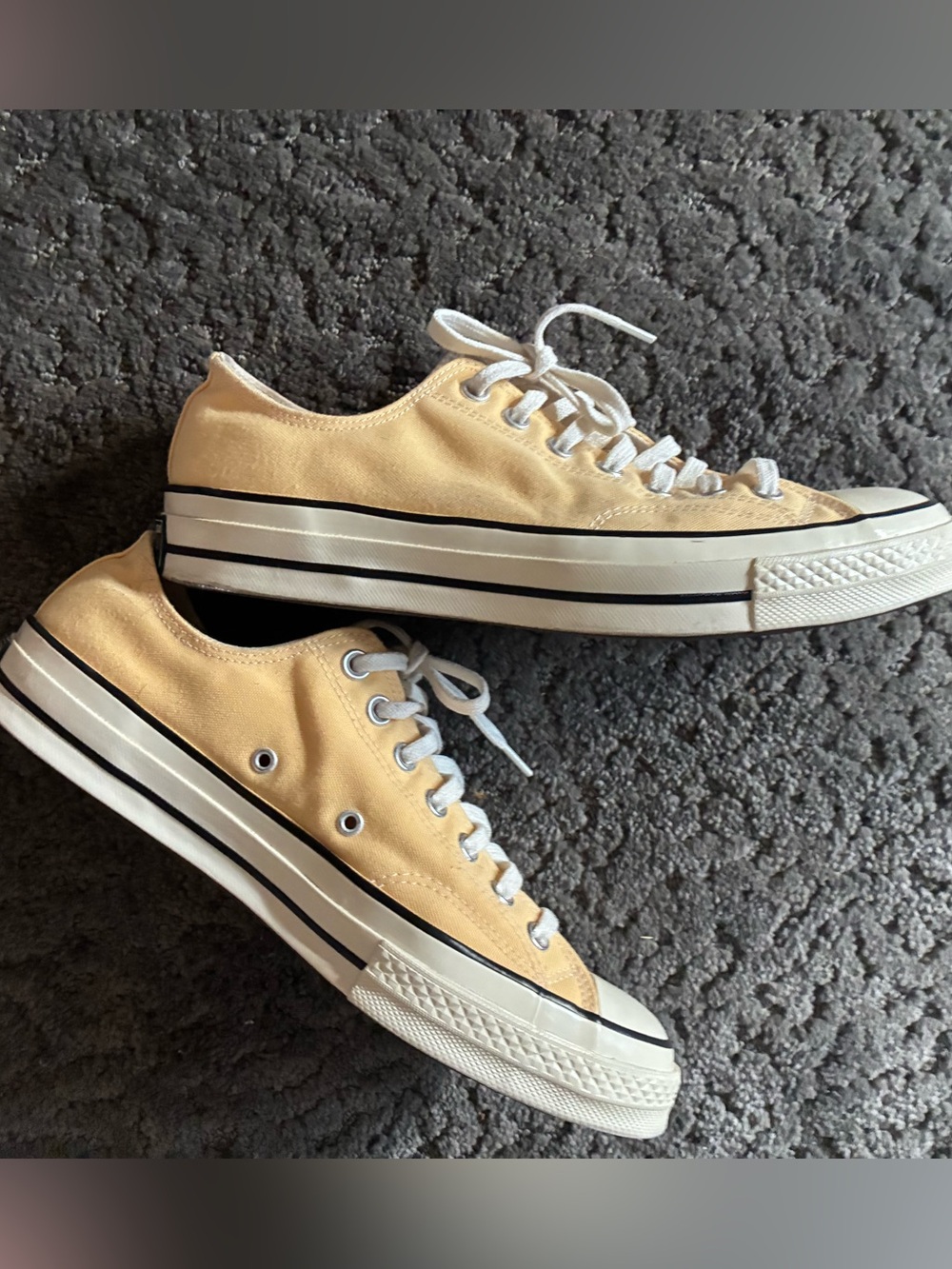 Converse Pale Yellow Low Top Canvas Sneakers